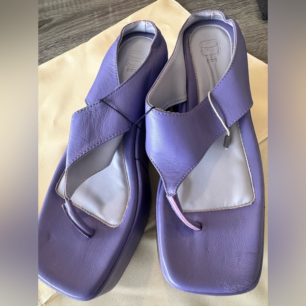 Size 38 8 by yoox platform lilac purple sandals NWT with minor defects